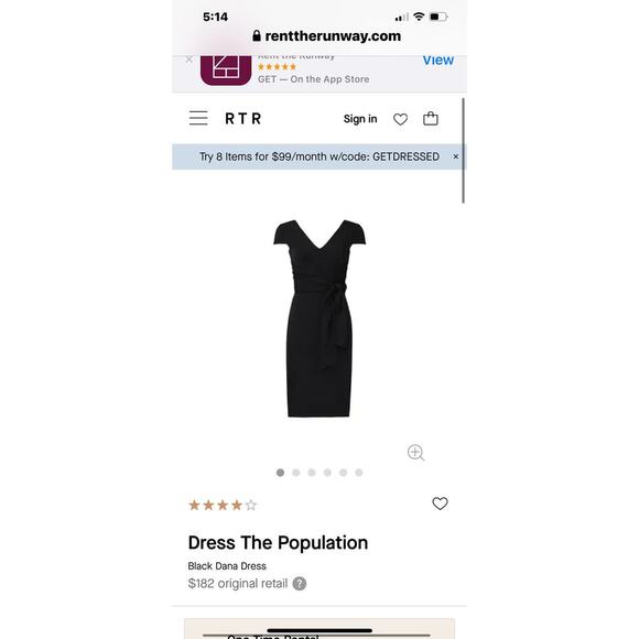 Dress The Population Dana Black Deep V-Neck Sheath Dress Size S NWT - Picture 9 of 9